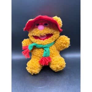 1987 Baby Fozzie Bear Plush Muppet Vintage Toy Red Hat‎ Scarf Collectible